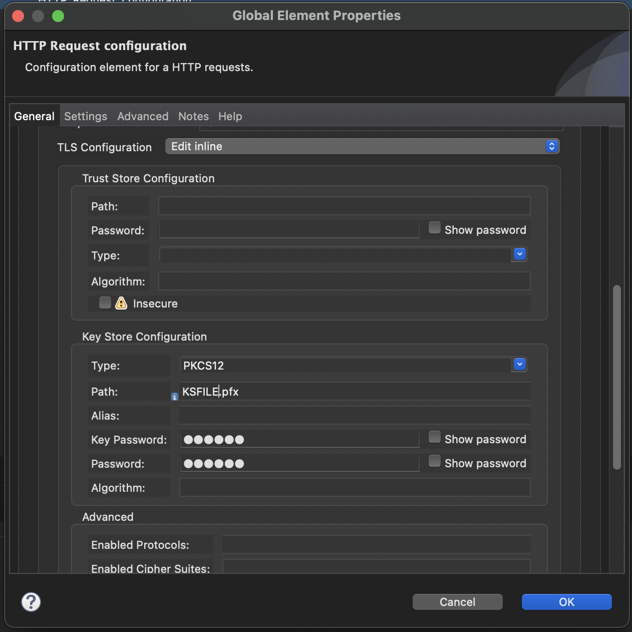 HTTP Connector Unable to initialise TLS configuration java.io