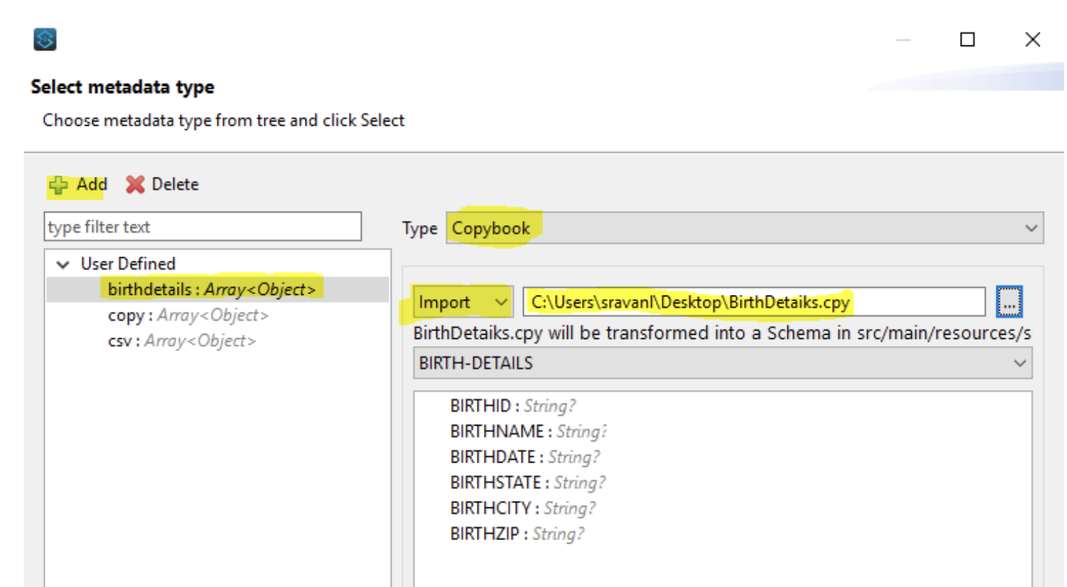 How to transform the content of a flat file into a readable format using  CopyBook and FFD schema | MuleSoft Help Center