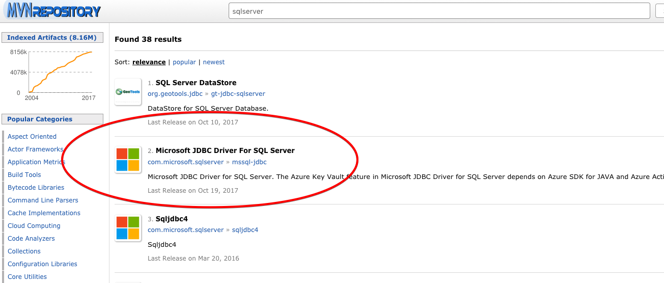 Which SQL Server Driver to Use with Maven? | MuleSoft Help Center