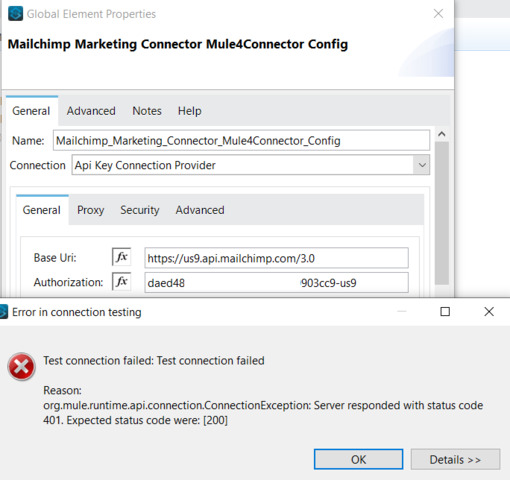 MailChimp Marketing Connector Authorization